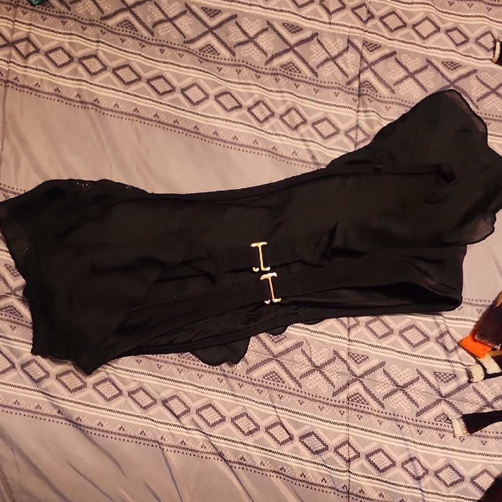 Victoria's Secret Black Top with Gold Accents